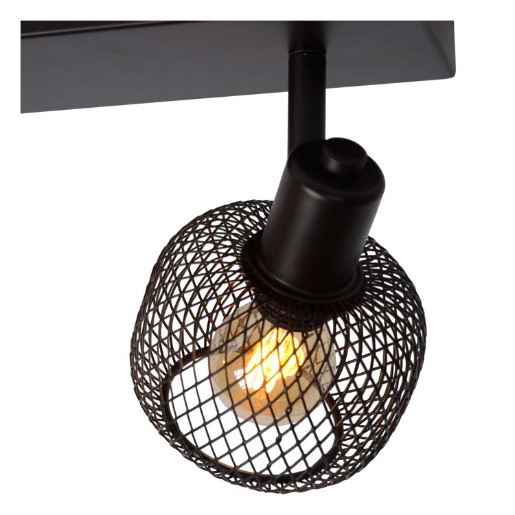 Plafonnier - noir - 31x14,5x14cm - dimmable - 2xE14 - 25W