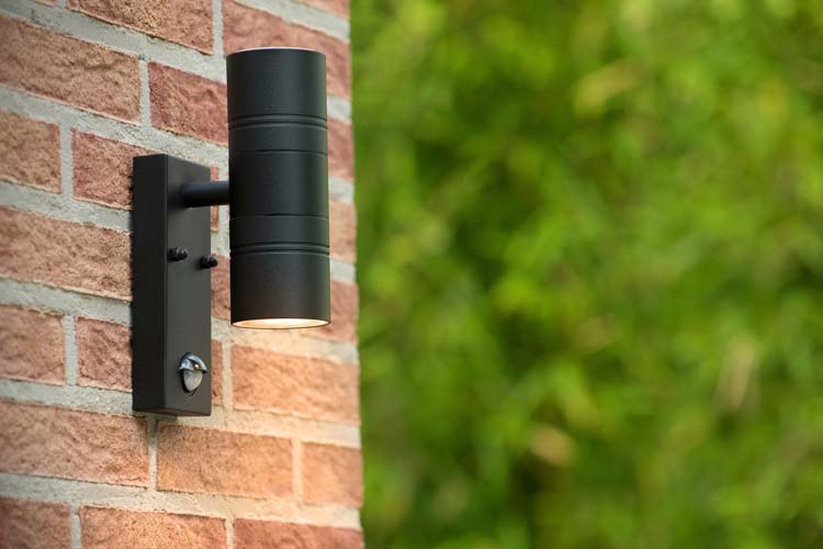 Spot mural extérieur - noir - Ø6,3cm - LED - 2x5W - 2700K - IP44 - avec capteur