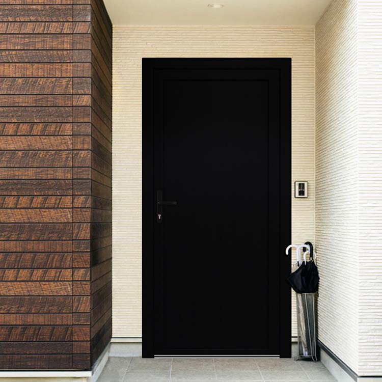 Buitendeur met vlak paneel PVC zwart L 980x2180mm