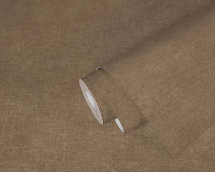 Vinyle sur papier peint intissé lin camel 0,53x10m