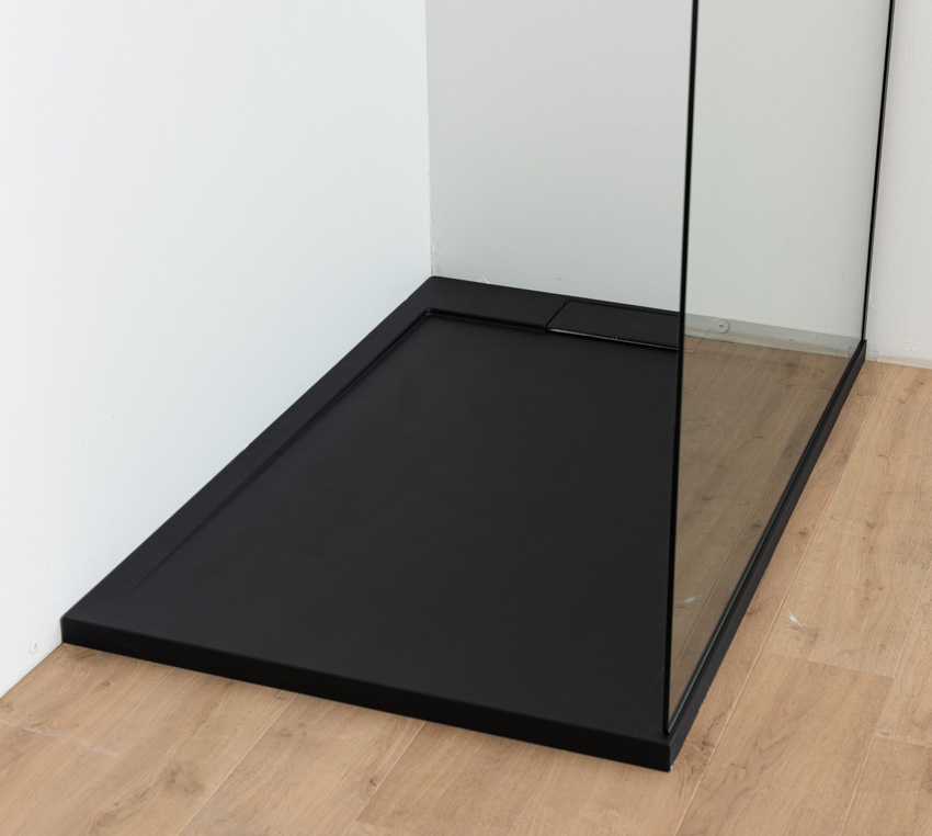 Receveur de douche Akon polybeton noir mat 140x90cm