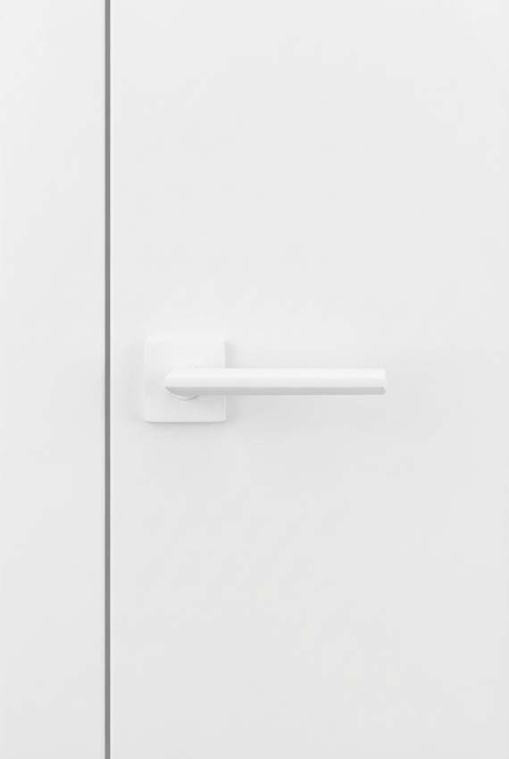 Poignée de porte Xinnix 004 en aluminium anodisé blanc kit complet rosaces comprises