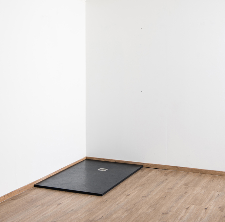 Douchebak Minimalism composiet met gelcoat grafiet 160x90cm