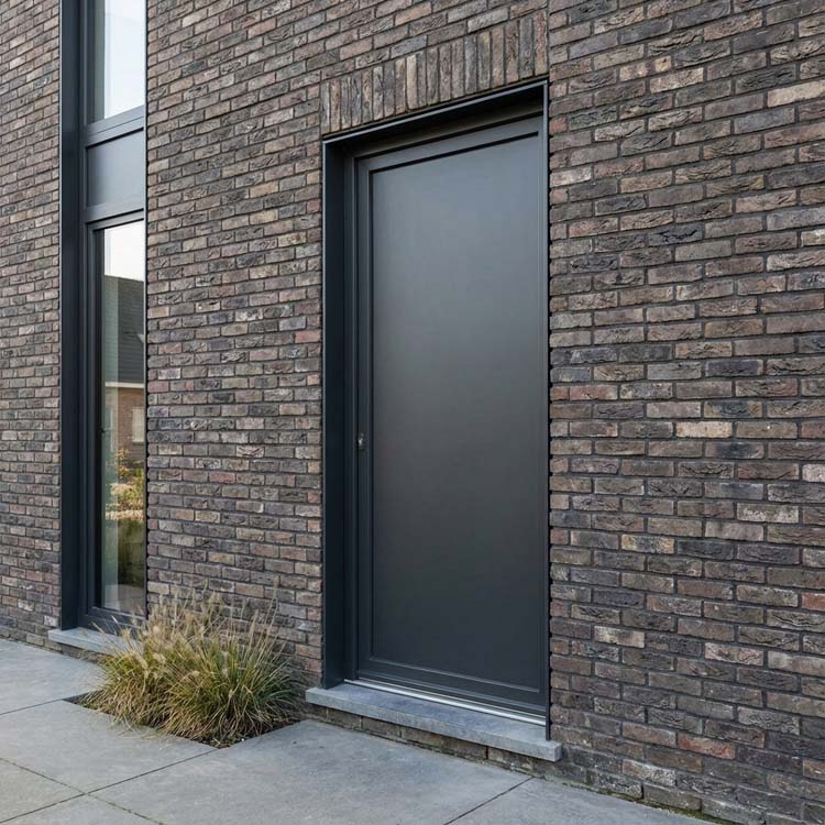 Buitendeur Tavira aluminium vlak paneel antraciet 960x2180mm rechts duwend