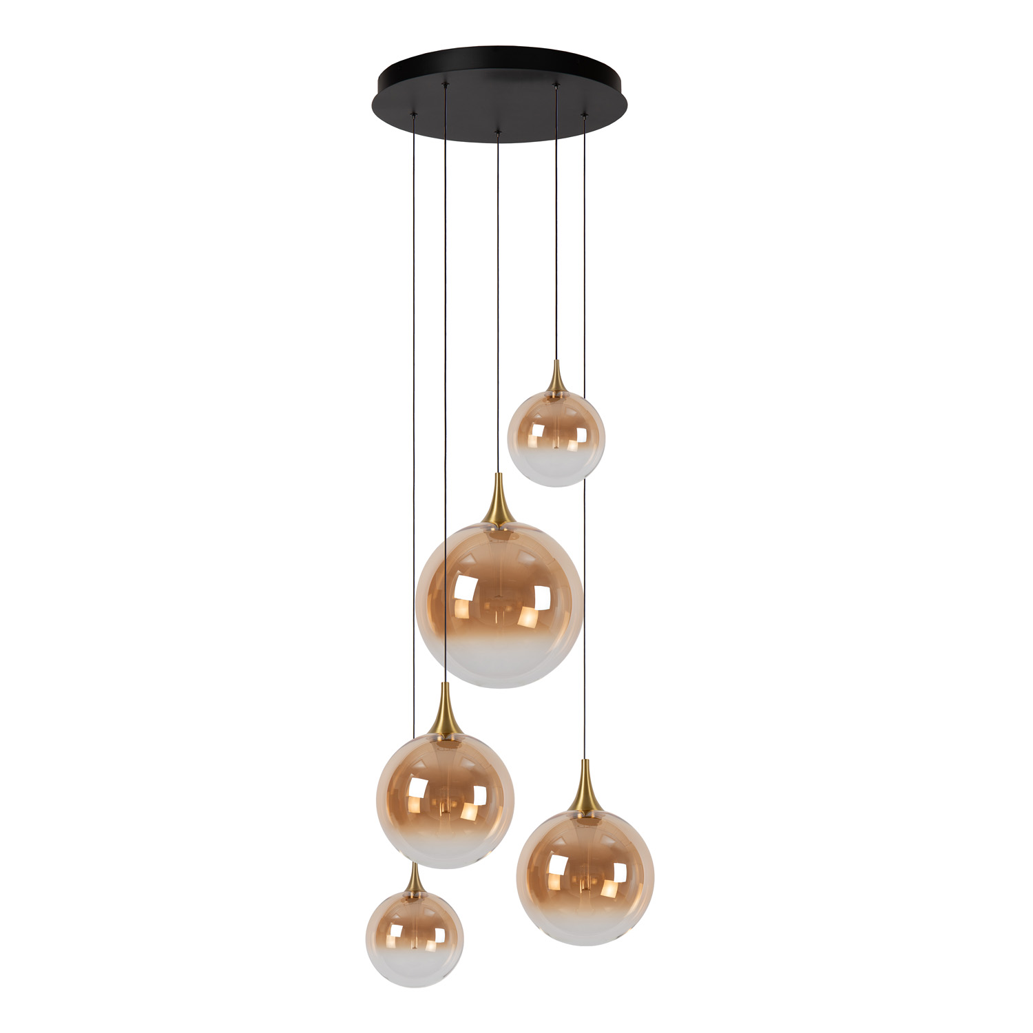 Lucide Premium Gisela - Suspension - Ø57cm - LED Dim. - 2700K - Avec module LED remplaçable - Ambre