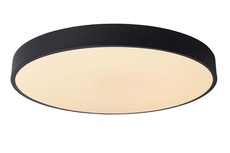 Lucide UNAR - Plafonnière - Ø 50 cm - LED Dimb. - 1x36W 2700K - 3 StepDim - Zwart