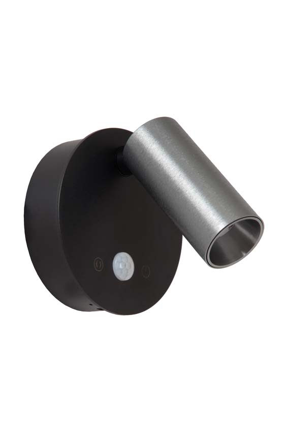 Oplaadbare wandspot Rune - grijs ijzer - Ø8,1cm - LED Dimbaar - 1x2W - 2700K/4000K - bewegingssensor - magnetisch