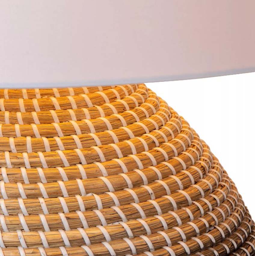 Lucide Premium Maduka - Lampe de table - Naturel - Ø45cm - E27 - 1x40W - Poire