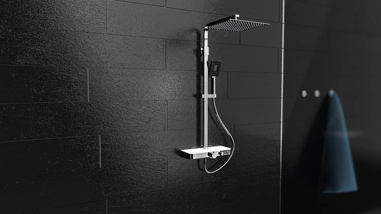 Colonne de douche Olfa thermostatique chrome/blanc