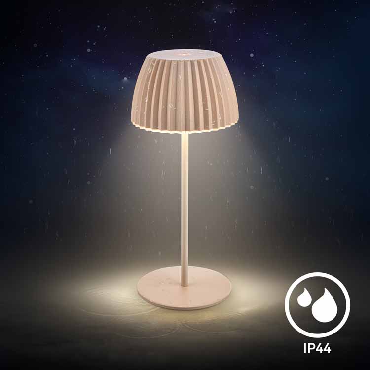 Lampe de table Elvoro - beige - 20cm - dimmable - LED - 1.5W - 2700K - IP44 - USB