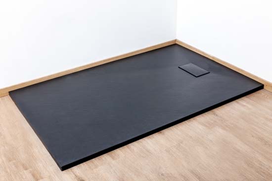 Douchebak Moby leisteen zwart 140x90cm