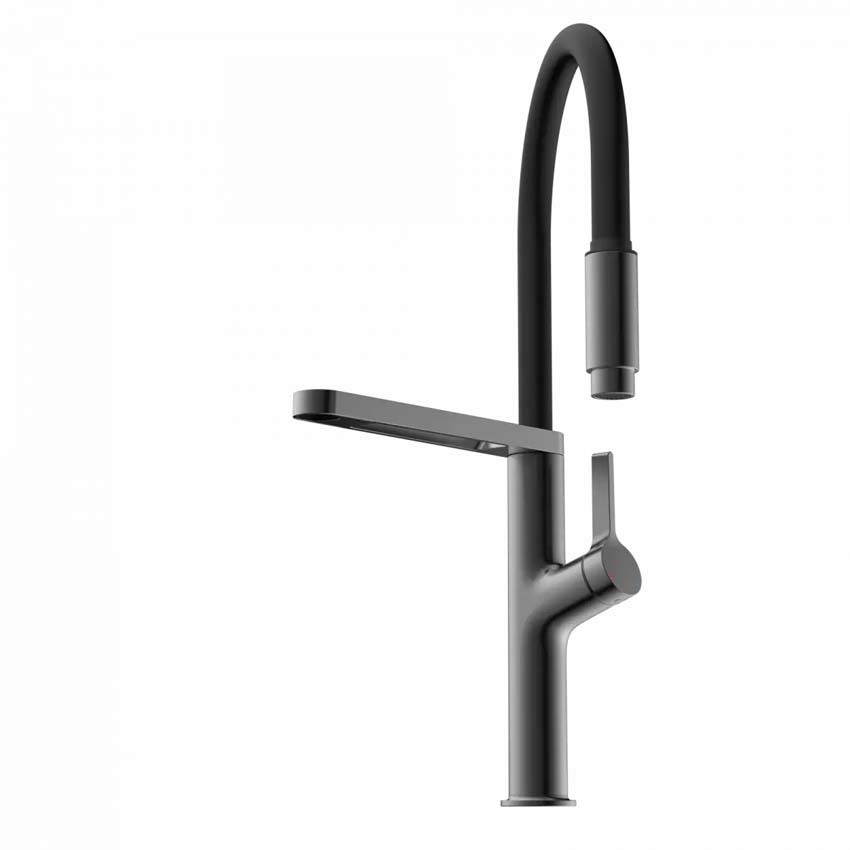 Keukenkraan Wasserwerk WK 2 mat grafiet met uittrekbare uitloop