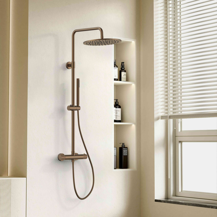 Colonne de douche Vera thermostatique apparent bronze