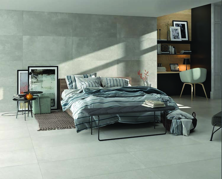 Carrelage de sol et mural Liam gris béton 60x120cm