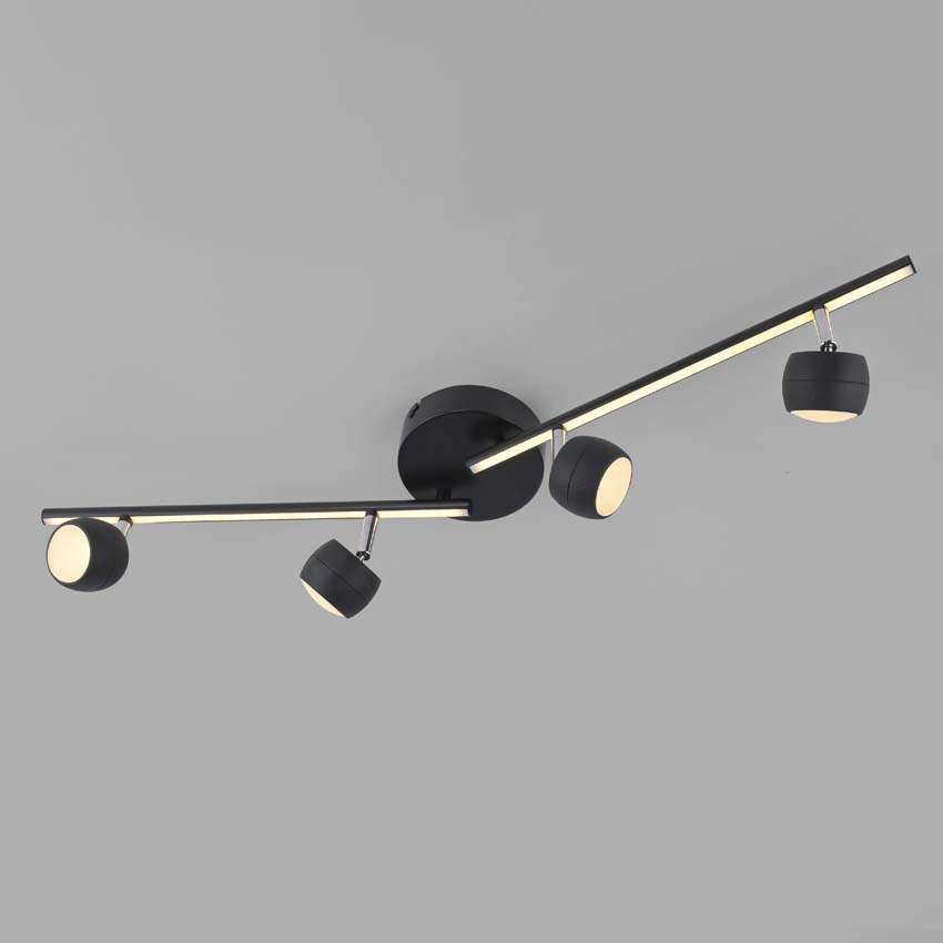 Opbouwspot - zwart - 13x75cm - dimbaar - 4x5,35W - 3000K