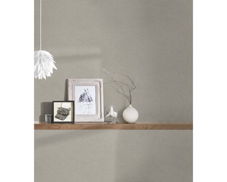 Vinyl op vlies behang beige 0.53x10m uni linnen Vinyl op vlies behang beige 0.53x10m uni linnen