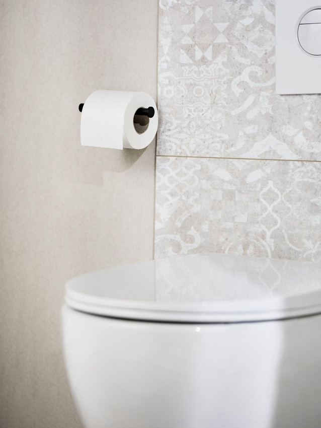 Toiletrolhouder Wenko Porto Turbo-Loc mat zwart 16,5x5,5x7,5cm zonder boren