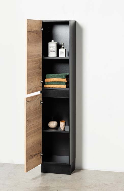 Armoire colonne Dotan chêne sur pied 185x40x32cm