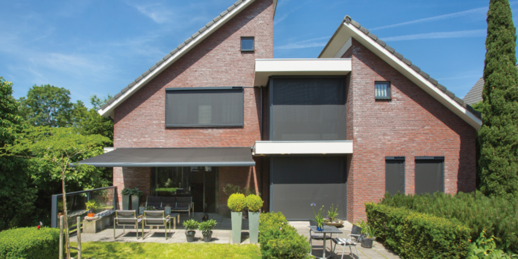 Store vertical extérieur Vinz S anthracite solaire gauche sur mesure