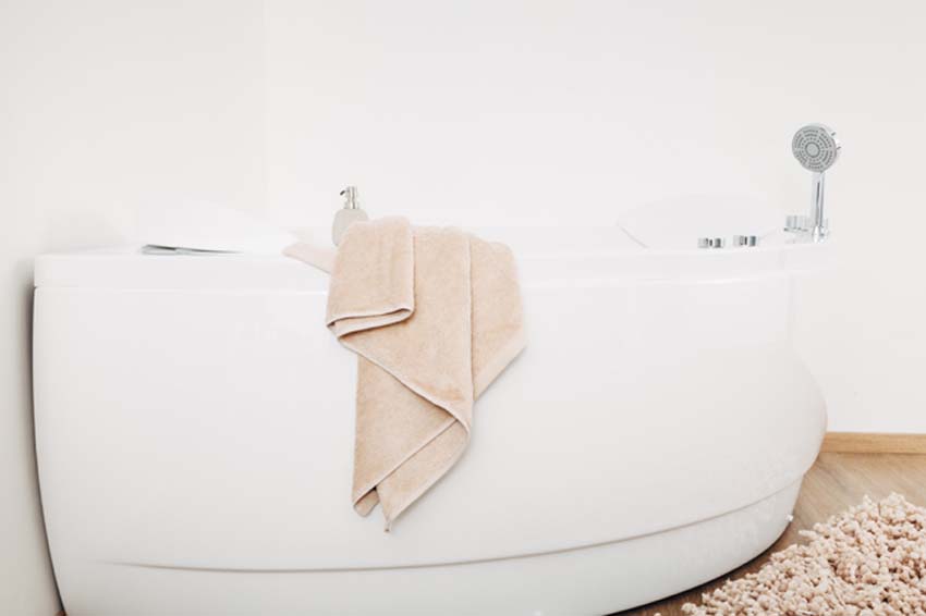 Hoekbad Oliver mat wit met whirlpool 150x150cm