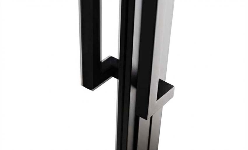 Porte intérieure simple en acier Tara noir 4V poussant à gauche sur mesure