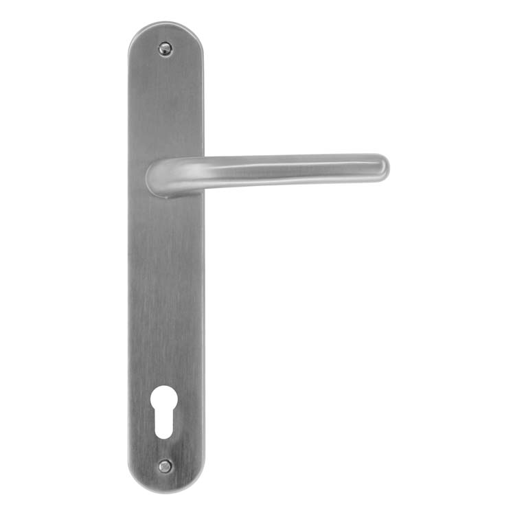 Deurkruk pro ancona inox look deurschild met cilinder
