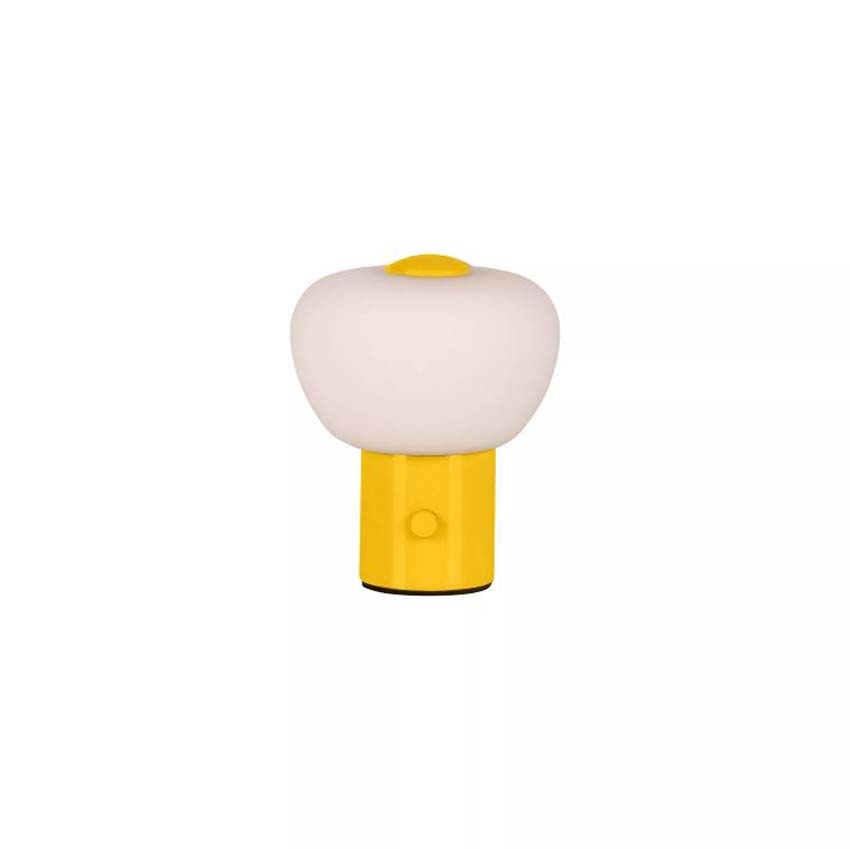 Lucide Essential Gustav - Oplaadbare Tafellamp - Accu/Batterij - H9,5cm - LED Dimbaar - 1x0,8W 2700K - Geel