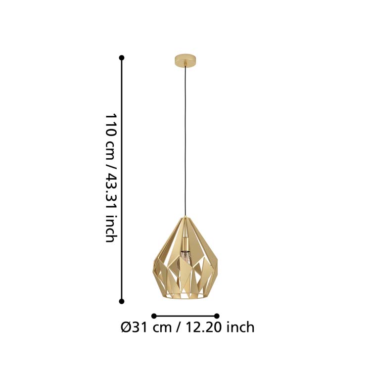 Lampe suspendue or Ø 31 cm E27