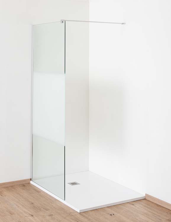 Inloopdouche Anais verzuurd glas met chroom profielset 107x200cm