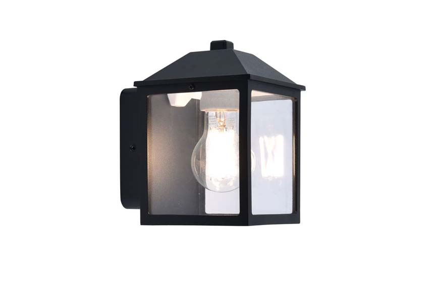 Applique murale extérieur - noir - H17,5cm - E27 - 1x10W - IP44