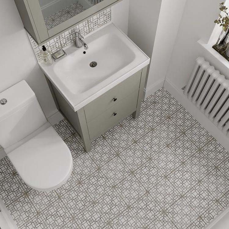 Vloer- en wandtegel Raffy Capel patroontegel taupe/wit 20x20cm