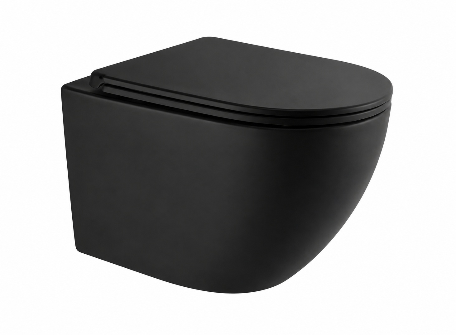 Hangtoilet Linus rimless tornado flush mat zwart inclusief WC-bril