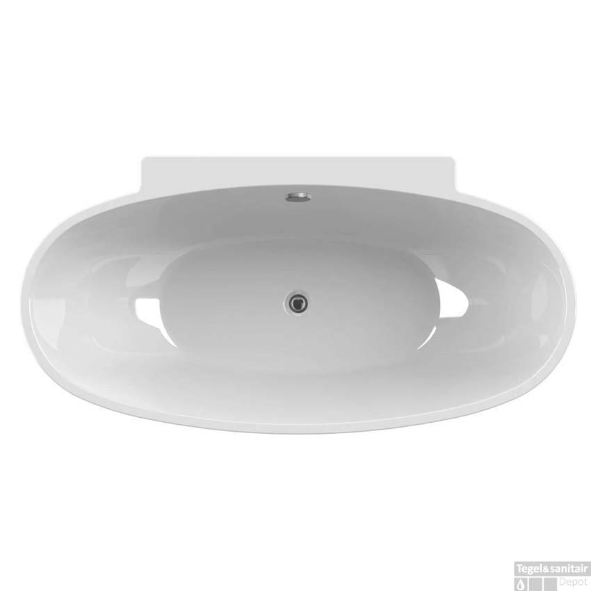 Baignoire îlot Agata blanc brillant ovale 165x80cm Baignoire îlot Agata blanc brillant ovale 165x80cm