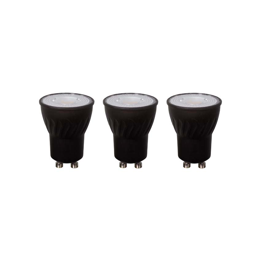 Lucide MR16 - Ampoule LED - Ø5cm - LED dimmable - GU10 - 3x5W 3000K - Noir - Lot de 3