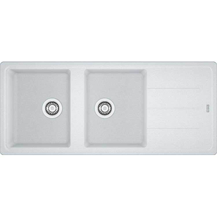 Spoelbak Franke Basis metaalwit 2 bak 116x50cm