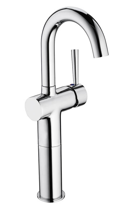 Robinet de lavabo Charlotte avec poignée latérale chrome surélevé