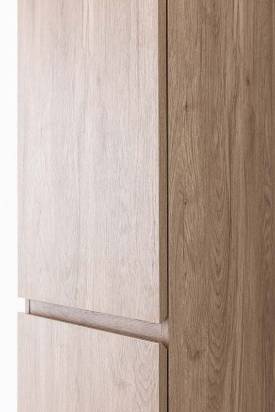 Armoire colonne Bianca/Bella chêne suspendue 180x40x35cm