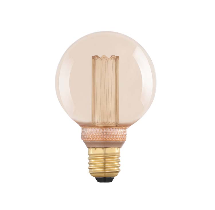 Lampe LED ambre vintage G80 E27 4W 170LM diam 8cm