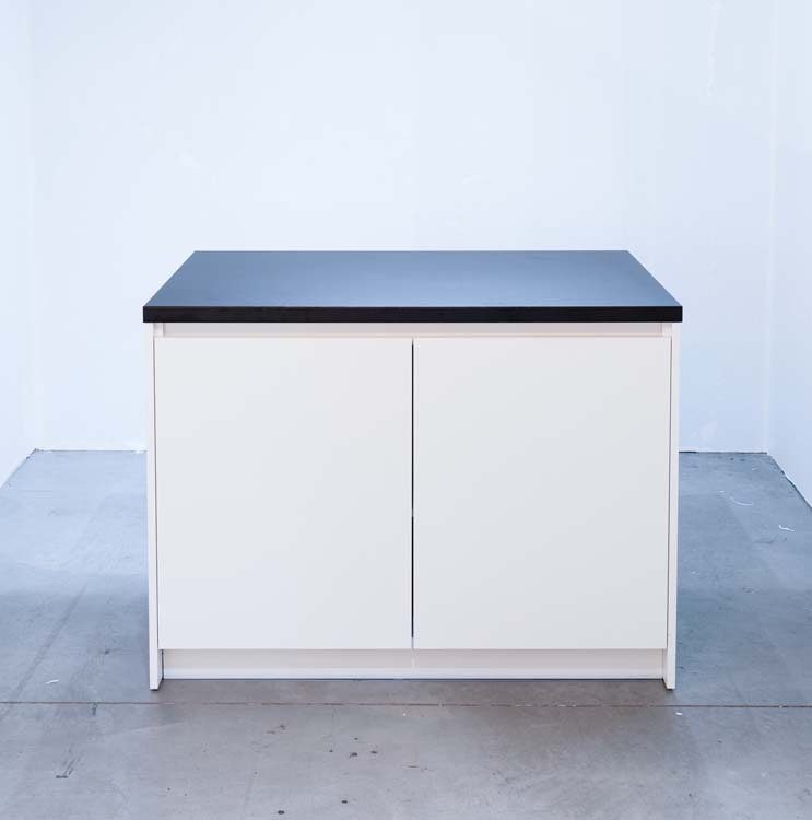 Îlot de cuisine Plenti blanc/noir 124,5cm