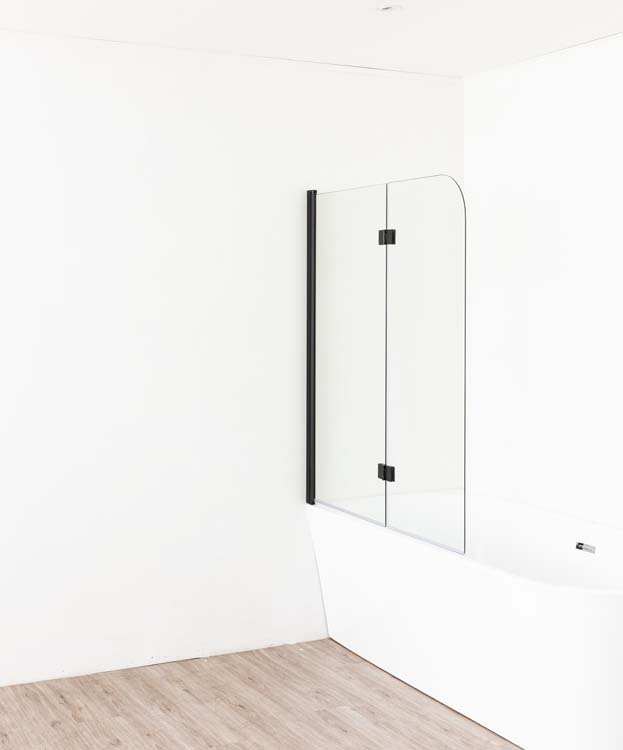 Paroi de baignoire Asher noir gauche 120x130cm