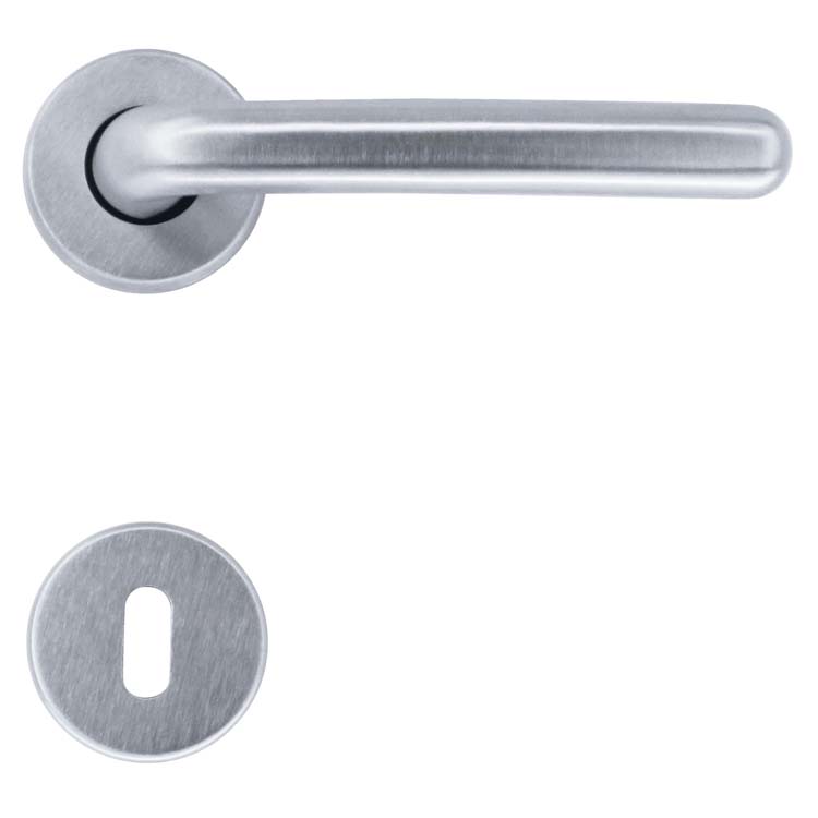 Poignée de porte pro parma chrome brossé rosace barbe