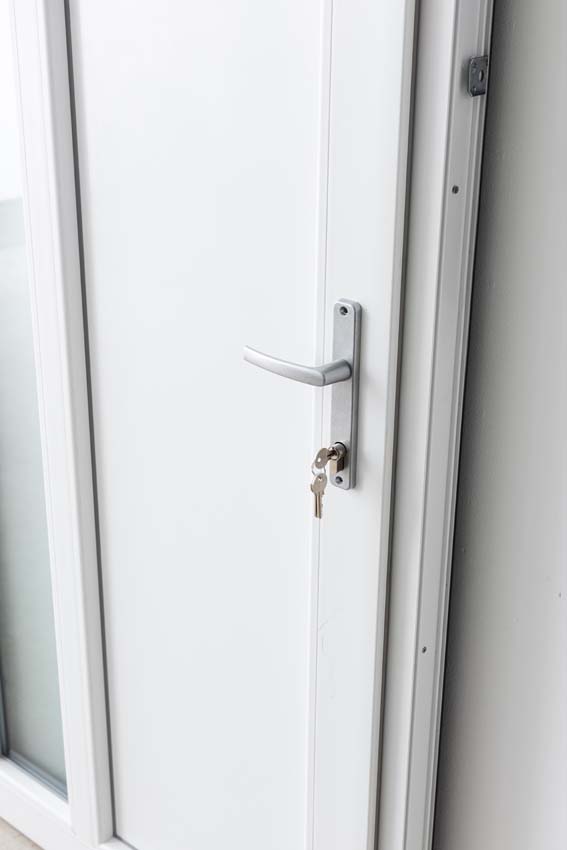 Porte extérieure Lumeo PVC vitrage mat blanc 1000x2000mm gauche