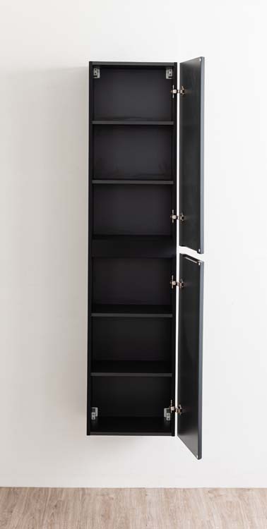 Armoire colonne Julia noir mat suspendue 170x40x35cm