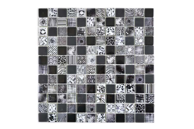 Mosaïque Crystal Mix noir brillant 29,8x29,8cm