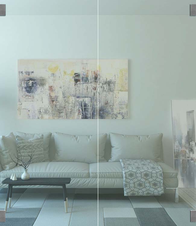 Porte intérieure double vitrée Sky Day verre clair sur mesure - charnières inox