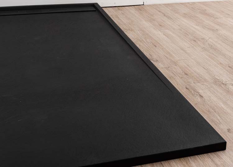 Douchebak Moana SMC mat zwart leisteenlook 180x90cm