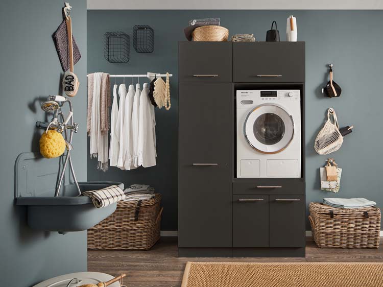 Meuble pour buanderie Decowash set 9 anthracite 117,5x67,5x200cm