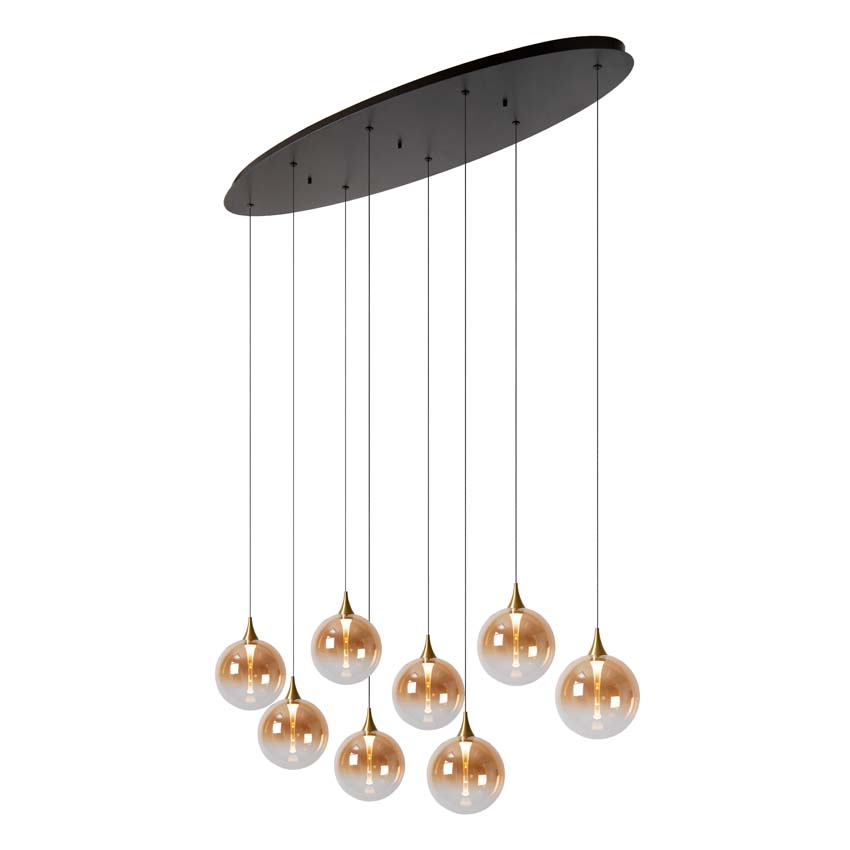 Lucide Premium Gisela - Hanglamp - LED Dimb. - 8x3,9W 2700K - Amber Lucide Premium Gisela - Hanglamp - LED Dimb. - 8x3,9W 2700K - Amber