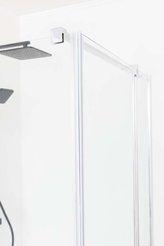 Douchehoek Alexia met vaste wand en draaideur chroom profiel 90x190cm