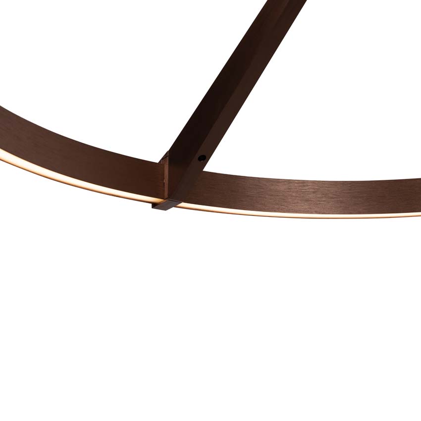 Lucide Premium Applause - Hanglamp - Ø60cm - LED Dimbaar - CCT - 1x32W 2700K/4000K - Handbewegingssensor - Koffie